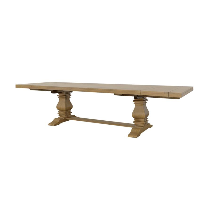 Florence Double Pedestal Dining Table Rustic Smoke