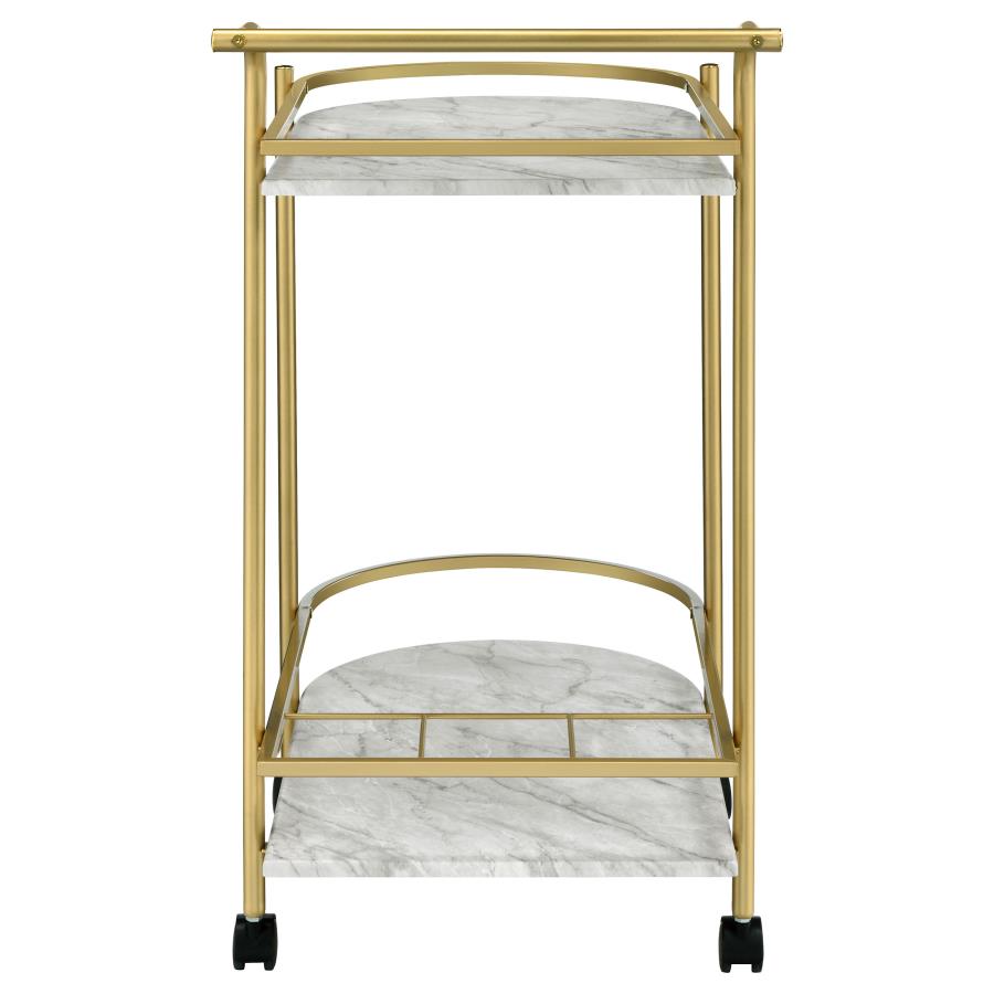 Desiree Rack Bar Cart With Casters Gold