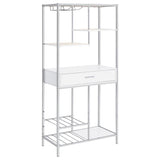 Figueroa 5-shelf Wine Storage Bar Cabinet White High Gloss