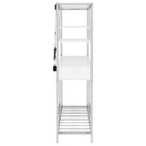 Figueroa 5-shelf Wine Storage Bar Cabinet White High Gloss