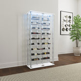 Montara Tempered Glass Wine Storage LED Curio Cabinet Chrome