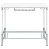 Norcrest 47-inch Acrylic Leg Bar Table White High Gloss