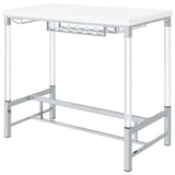 Norcrest 47-inch Acrylic Leg Bar Table White High Gloss