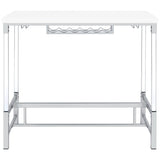 Norcrest 47-inch Acrylic Leg Bar Table White High Gloss