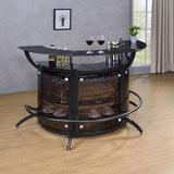 Dallas Black 3-Piece Curved Freestanding Home Bar Cabinet