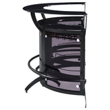 Dallas Black 3-Piece Curved Freestanding Home Bar Cabinet