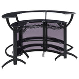 Dallas Black 3-Piece Curved Freestanding Home Bar Cabinet