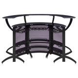 Dallas Black 3-Piece Curved Freestanding Home Bar Cabinet