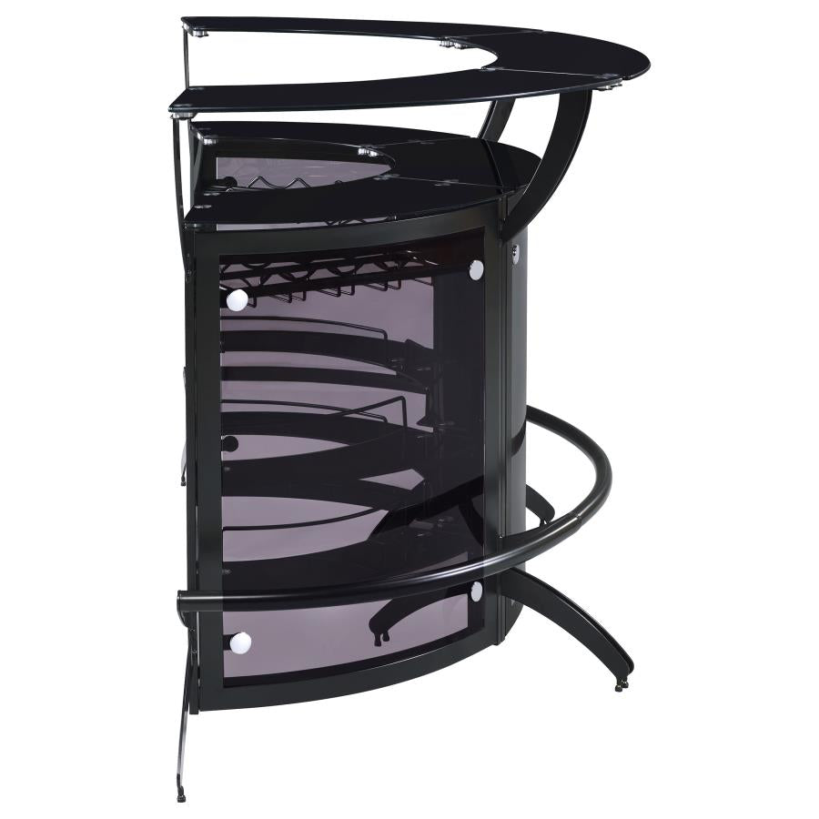 Dallas Black 3-Piece Curved Freestanding Home Bar Cabinet