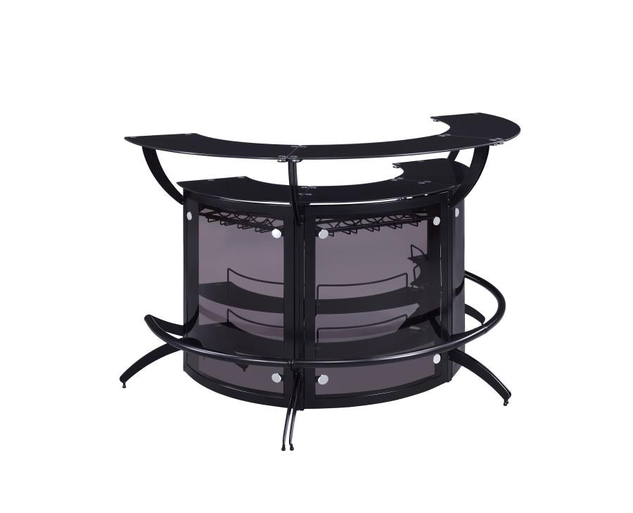 Dallas Black 3-Piece Curved Freestanding Home Bar Cabinet