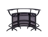 Dallas Black 3-Piece Curved Freestanding Home Bar Cabinet