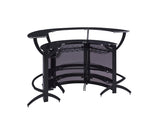 Dallas Black 3-Piece Curved Freestanding Home Bar Cabinet