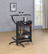 Dallas 3-Bottle Wine Rack Bar Unit Smoked And Black