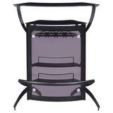 Dallas 3-Bottle Wine Rack Bar Unit Smoked And Black