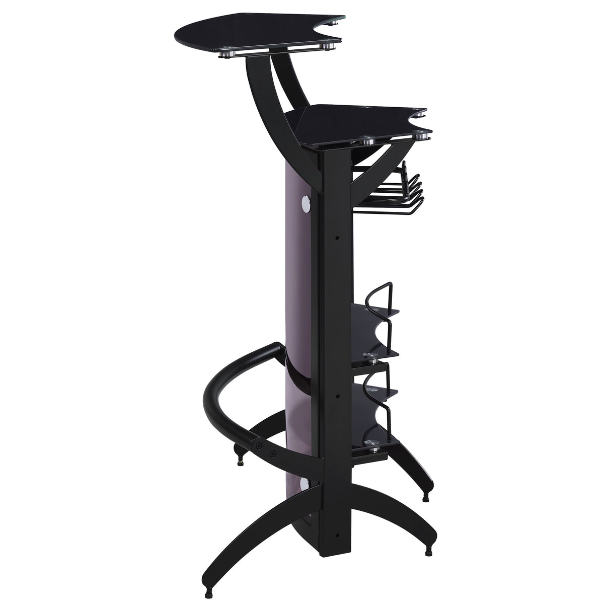 Dallas 3-Bottle Wine Rack Bar Unit Smoked And Black