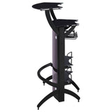 Dallas 3-Bottle Wine Rack Bar Unit Smoked And Black