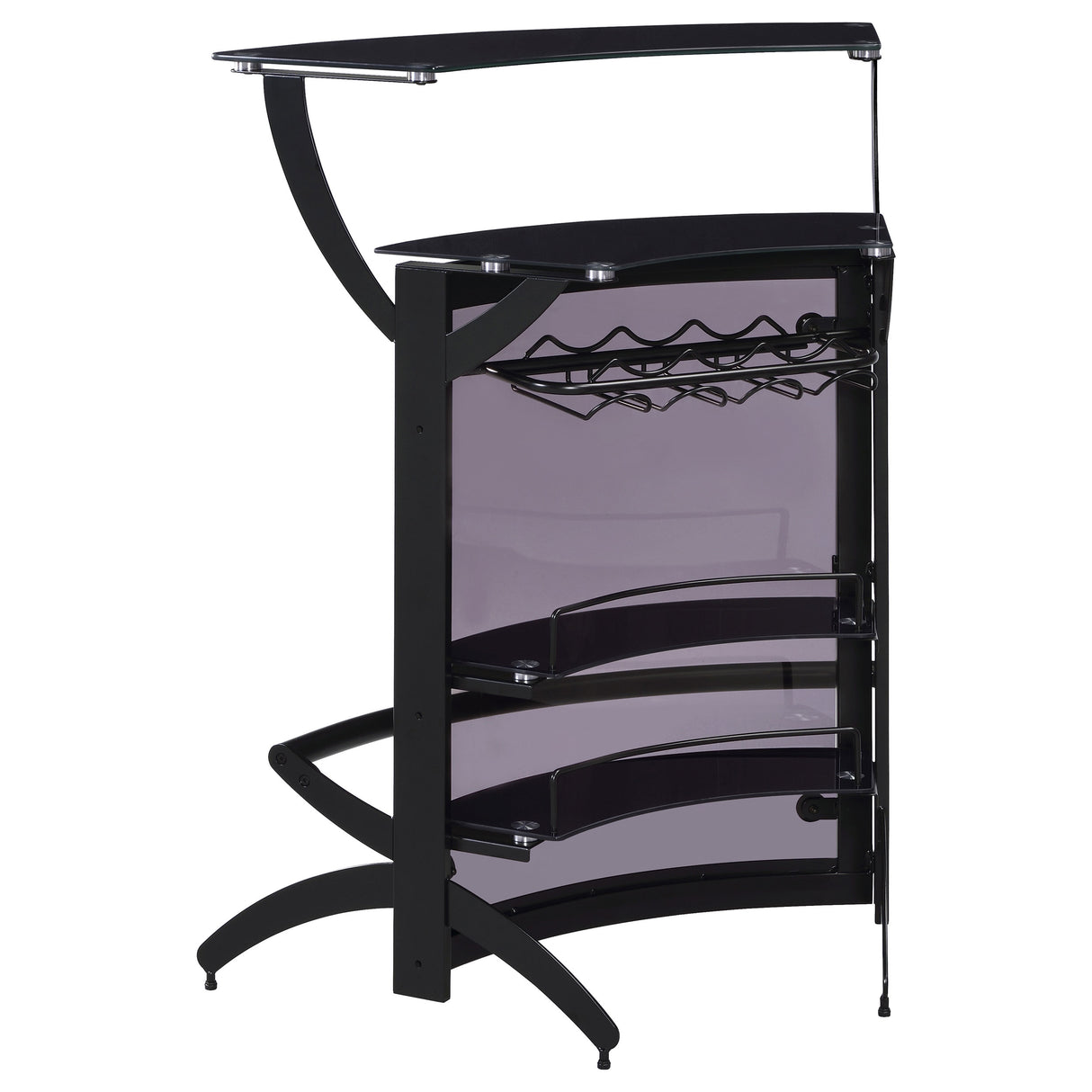 Dallas 3-Bottle Wine Rack Bar Unit Smoked And Black
