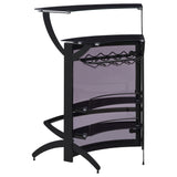 Dallas 3-Bottle Wine Rack Bar Unit Smoked And Black