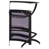Dallas 3-Bottle Wine Rack Bar Unit Smoked And Black