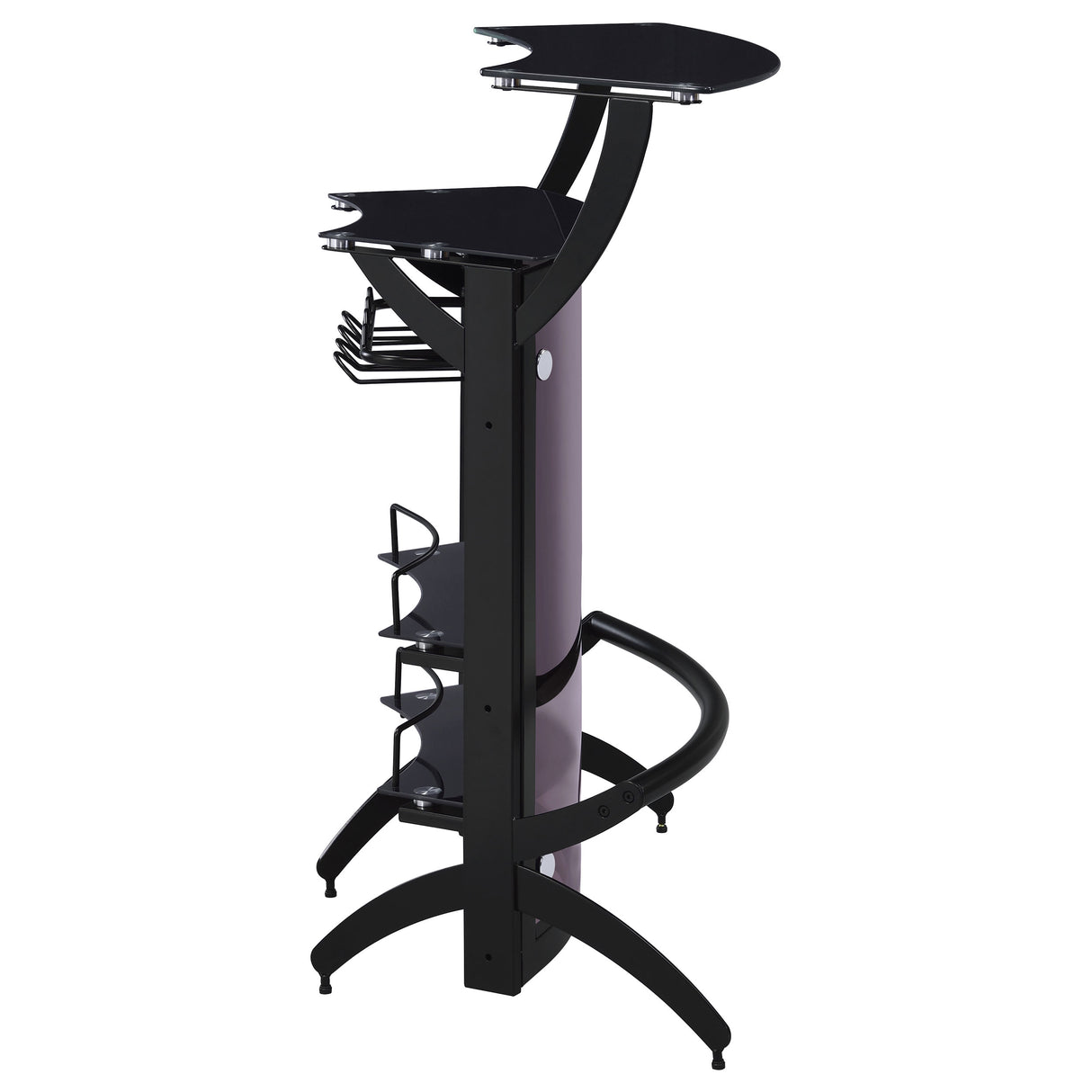 Dallas 3-Bottle Wine Rack Bar Unit Smoked And Black