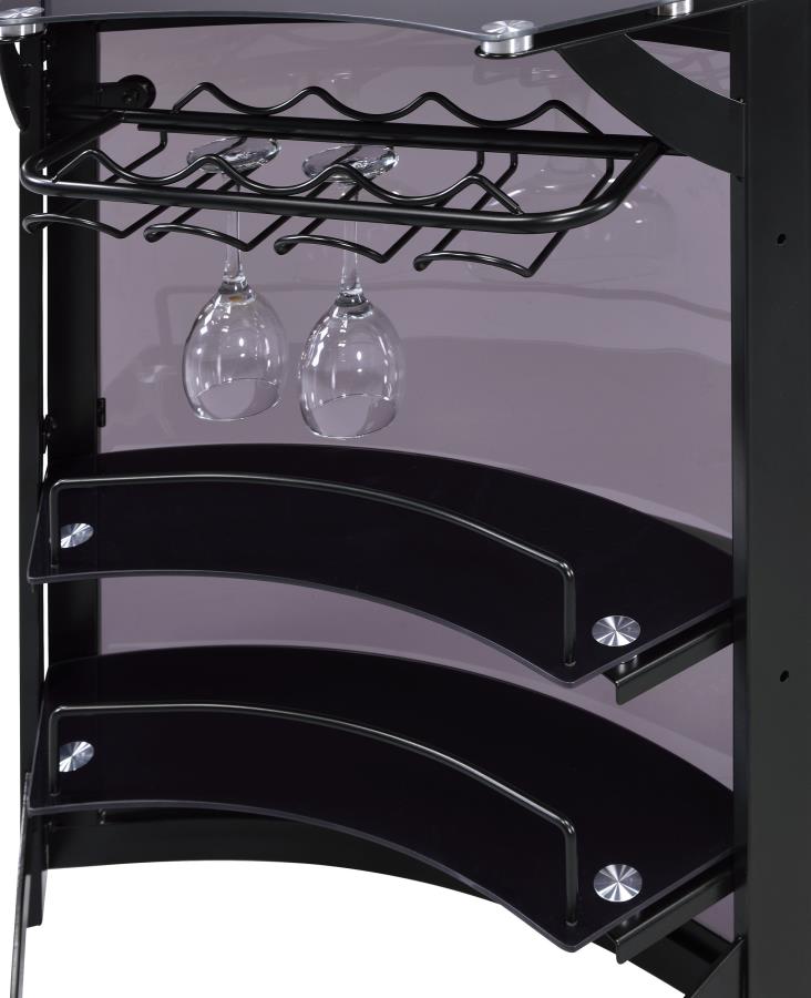 Dallas 3-Bottle Wine Rack Bar Unit Smoked And Black