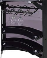 Dallas 3-Bottle Wine Rack Bar Unit Smoked And Black