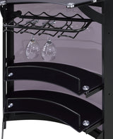 Dallas 3-Bottle Wine Rack Bar Unit Smoked And Black