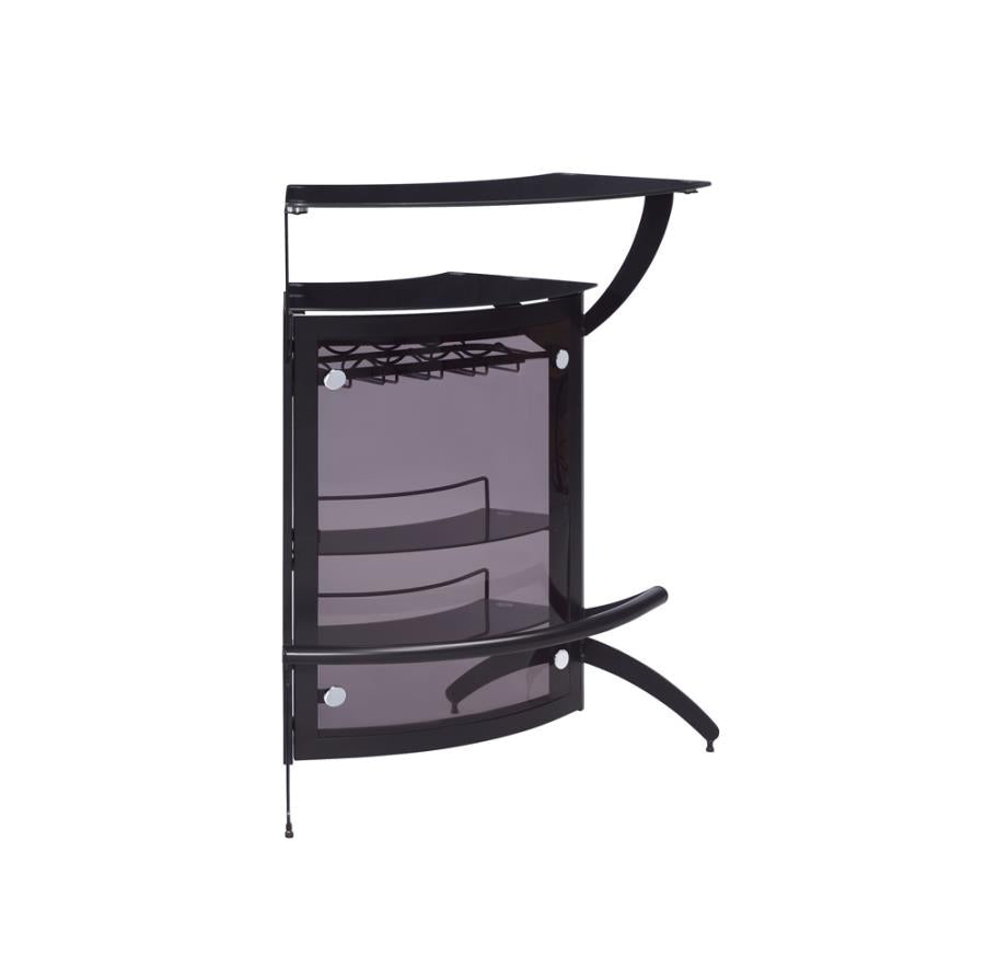 Dallas 3-Bottle Wine Rack Bar Unit Smoked And Black
