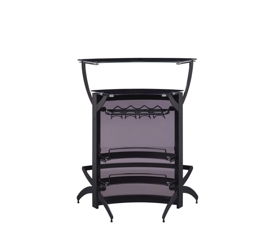 Dallas 3-Bottle Wine Rack Bar Unit Smoked And Black