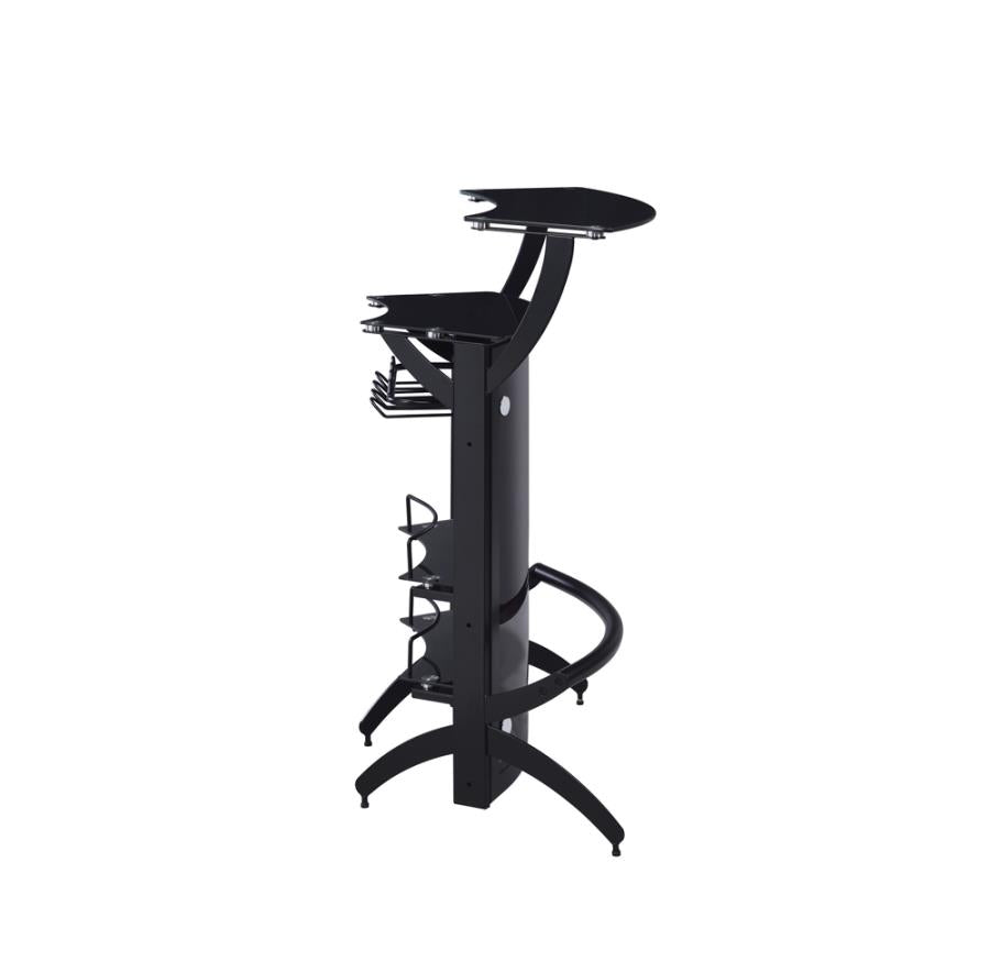Dallas 3-Bottle Wine Rack Bar Unit Smoked And Black