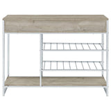 Melrose 2-drawer Home Bar Storage with Wine Rack Grey