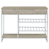 Melrose 2-drawer Home Bar Storage with Wine Rack Grey