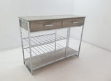 Melrose 2-drawer Home Bar Storage with Wine Rack Grey
