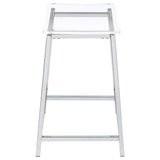 Jovani Acrylic Backless Counter Stool Chrome (Set of 2)