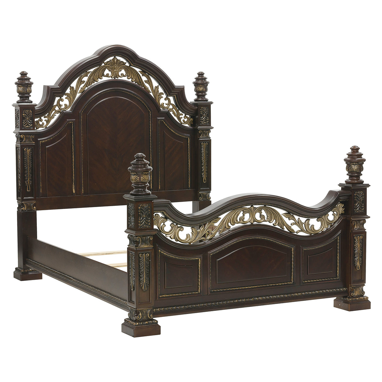 Catalonia Dark Cherry With Gold Tipping Queen Bed