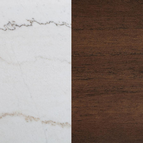 Aldrich White 66-Inch Marble Top Counter Height Dining Table