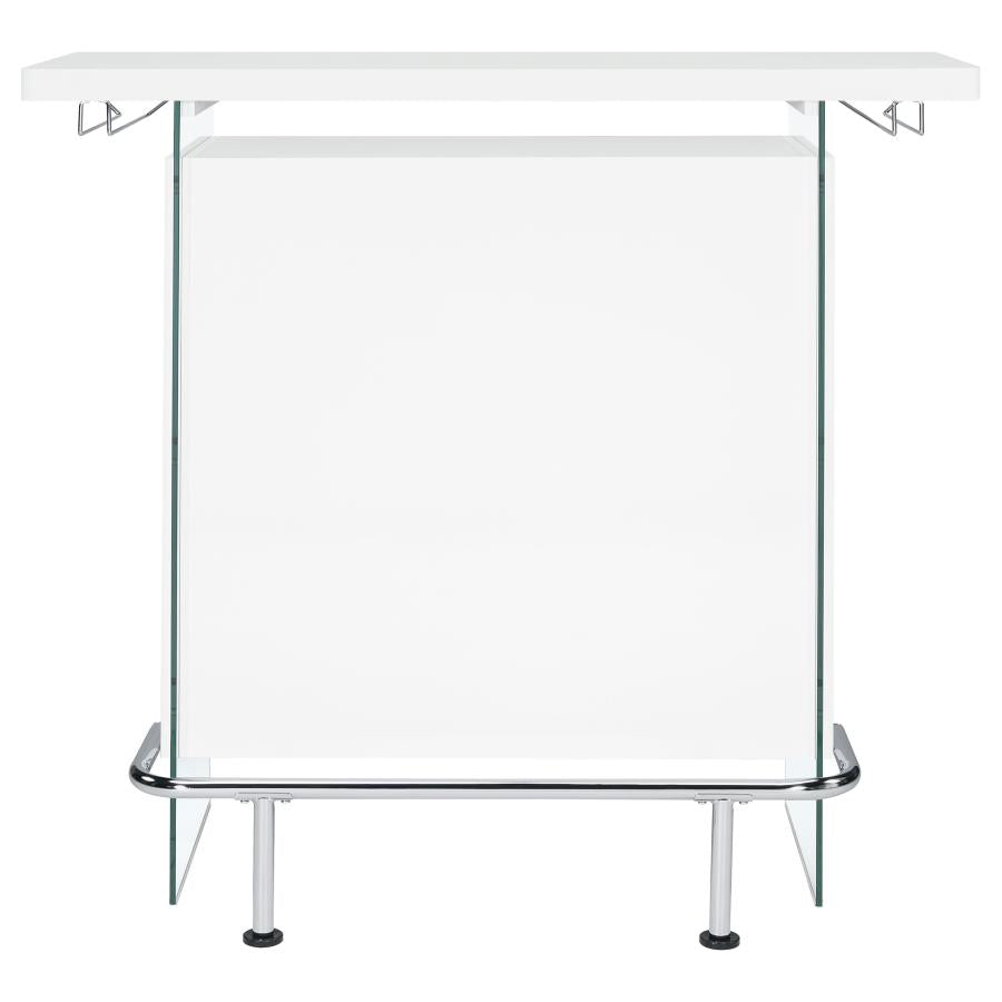 Acosta Rectangular Bar Unit With Footrest And Glass Side Panels