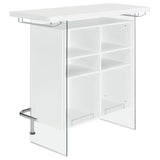 Acosta Rectangular Bar Unit With Footrest And Glass Side Panels