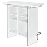 Acosta Rectangular Bar Unit With Footrest And Glass Side Panels