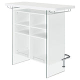 Acosta Rectangular Bar Unit With Footrest And Glass Side Panels