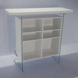 Acosta Rectangular Bar Unit With Footrest And Glass Side Panels