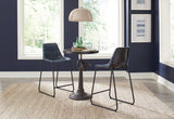 Marquise Counter Height Stools With Footrest Blue And Matte Black (Set Of 2)