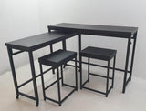 Hawes 4-piece Multipurpose Counter Height Table Set Black