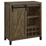 Arlington Bar Cabinet With Sliding Door Rustic Oak