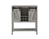 Claremont Sliding Door Bar Cabinet With Lower Shelf Grey Driftwood