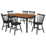 Hollyoak Black 7-Piece Rectangular Dining Set Walnut And