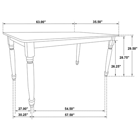 Hollyoak Black 7-Piece Rectangular Dining Set Walnut And