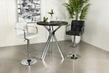 Edgerton Round Wood Top Bar Table Dark Oak And Chrome