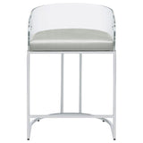 Thermosolis Acrylic Back Counter Height Stools Grey And Chrome (Set Of 2)