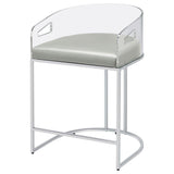 Thermosolis Acrylic Back Counter Height Stools Grey And Chrome (Set Of 2)